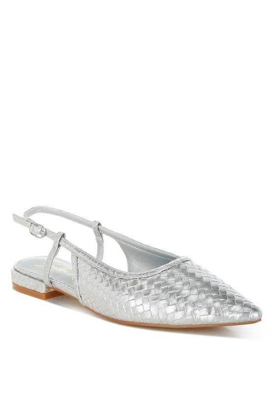 Kurina Metallic Woven Slingback Sandals