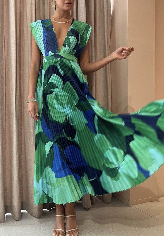 Deep V-neck Dress