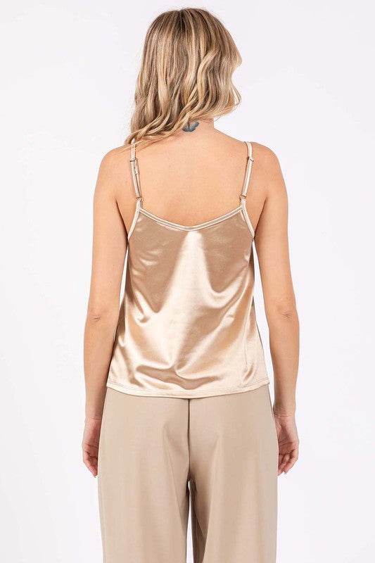 Plus Satin Tank Top
