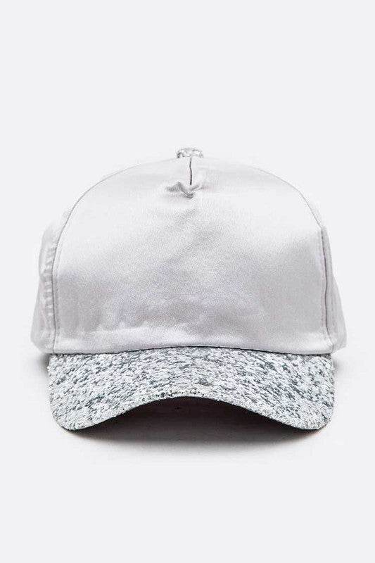 Glitter Brim Satin Cap