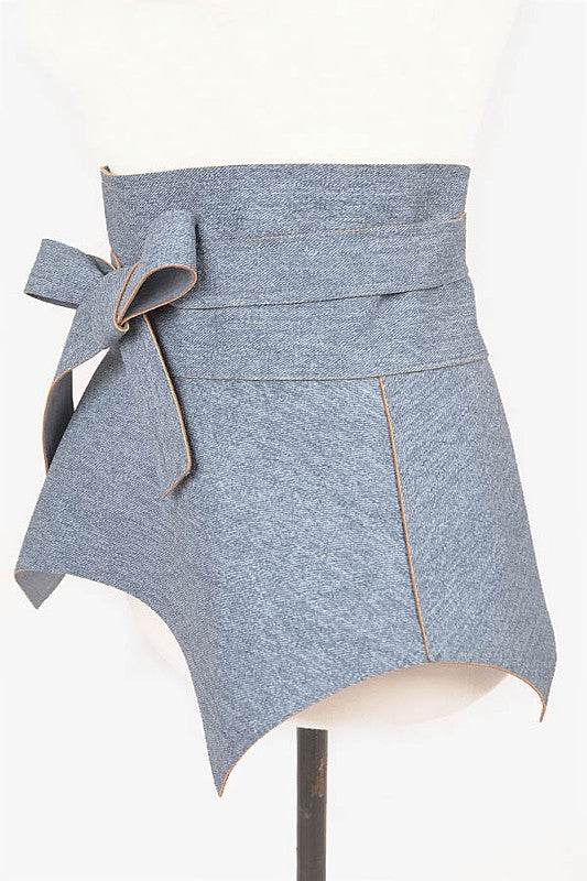 Denim Skirt Wrap Around Tie Belt