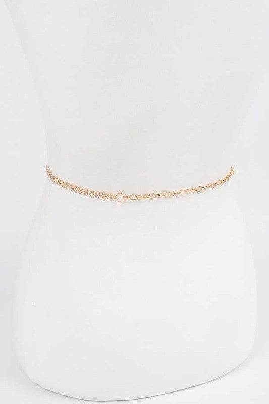 CG Logo Rhinestone Dainty Chain Belt