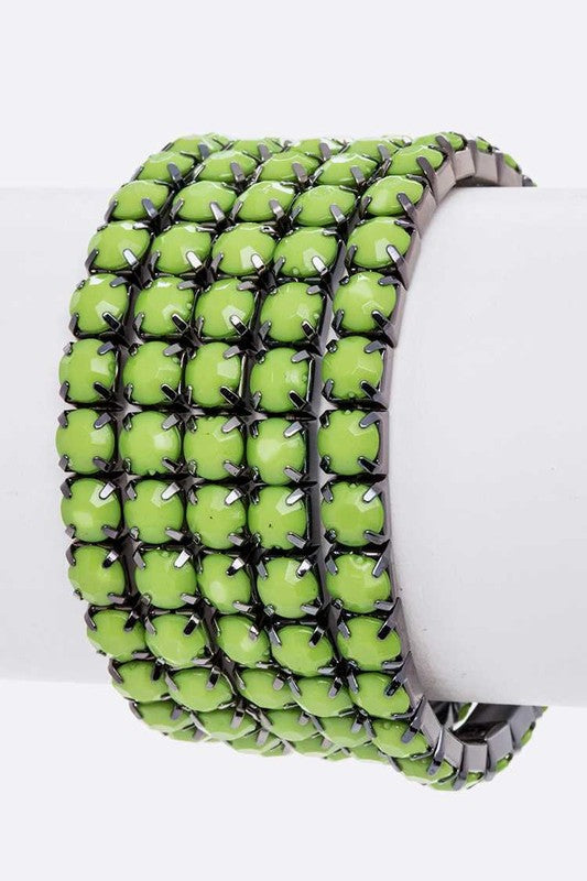 Matte Stone Layered Stretch Bracelet Set