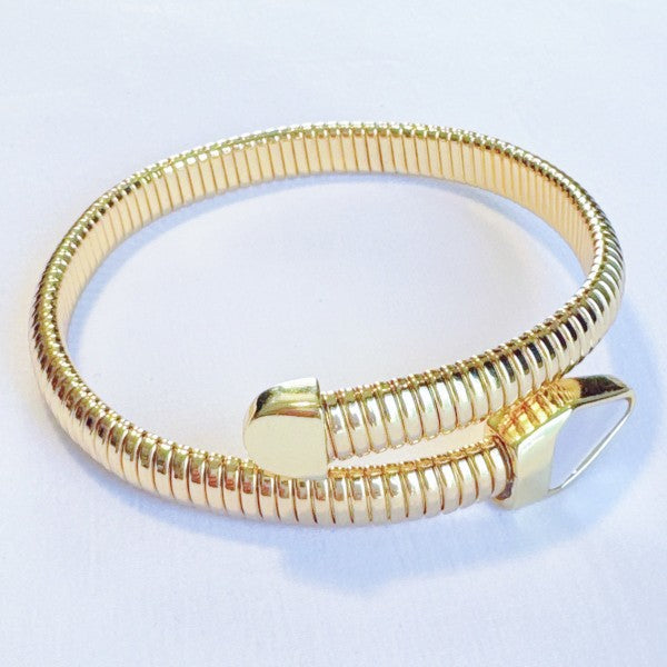 Viper Golden Coil Bangle Bracelet