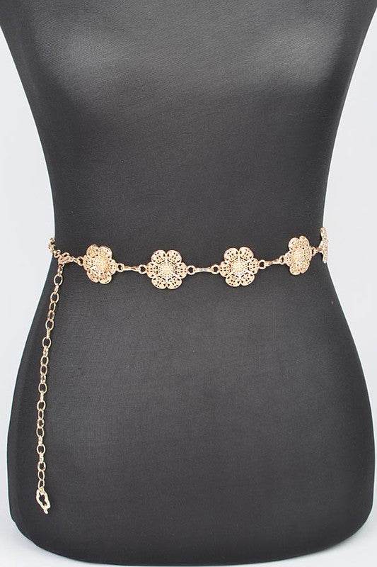 Flower Filigree Station Chain Belt