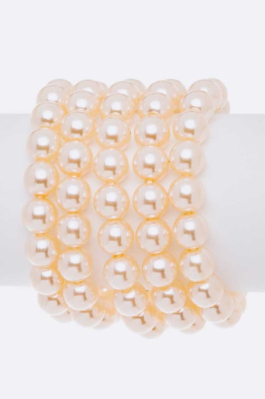 Camelia Rose Pearl Layer Stretch Bracelet