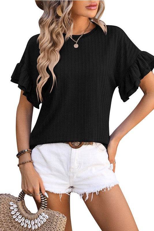 Ruffle sleeve blouse
