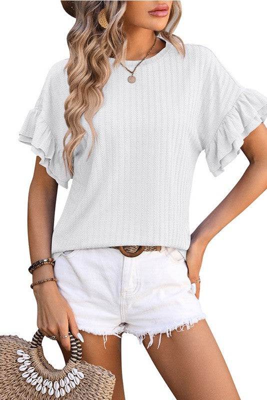 Ruffle sleeve blouse