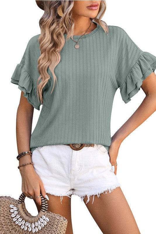 Ruffle sleeve blouse