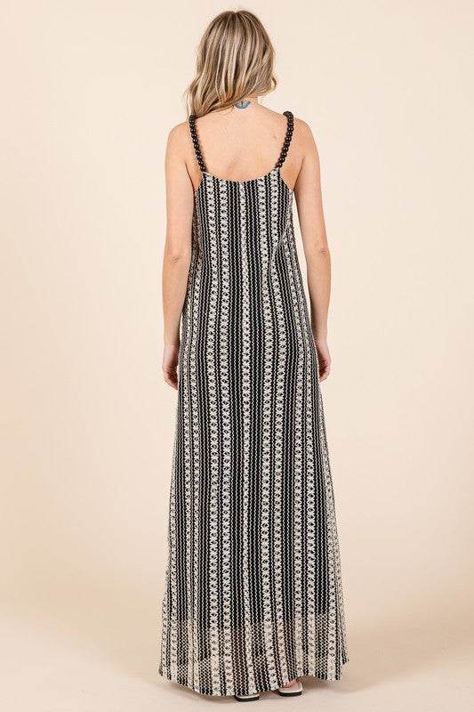 Plus Stripe See-Through Maxi Dress