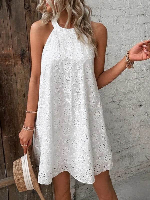 Eyelet short dress