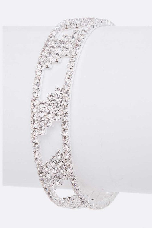 Rhinestone Bridal Open Cuff