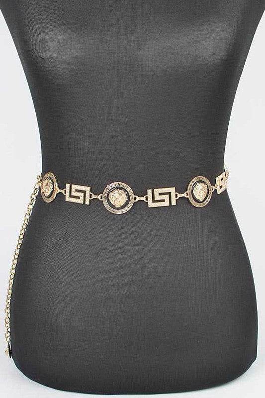 Lion Emblem Iconic Chain Belt