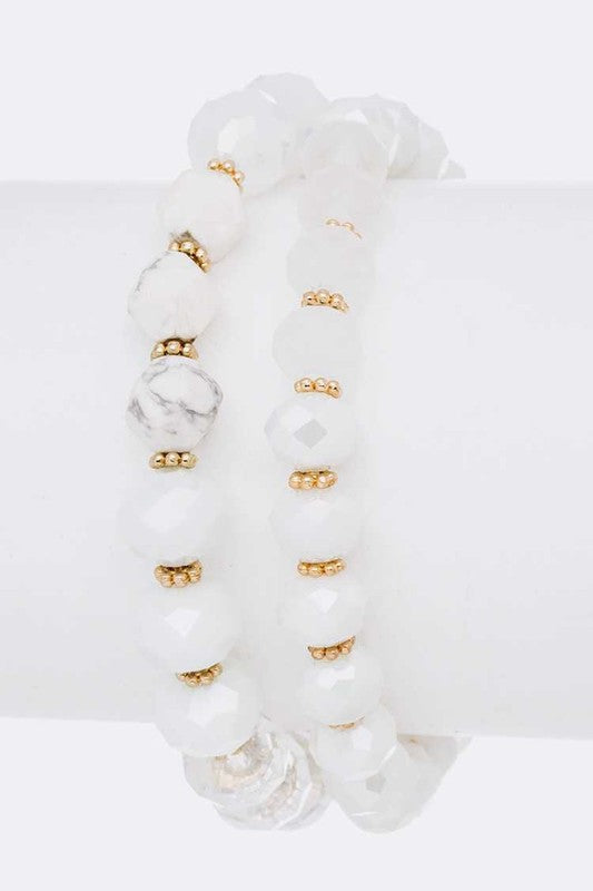 Mix Beads Stretch Bracelet Set