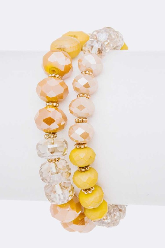 Mix Beads Stretch Bracelet Set