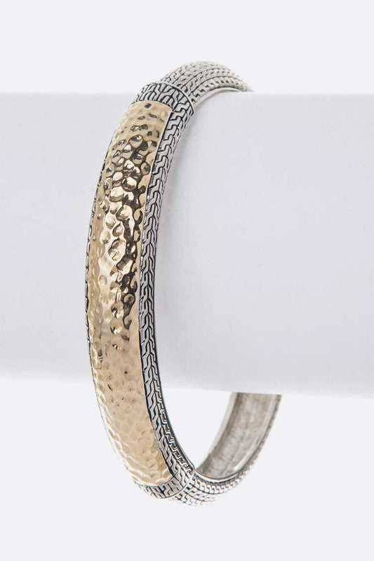 2 Tone Textured Design Bangle