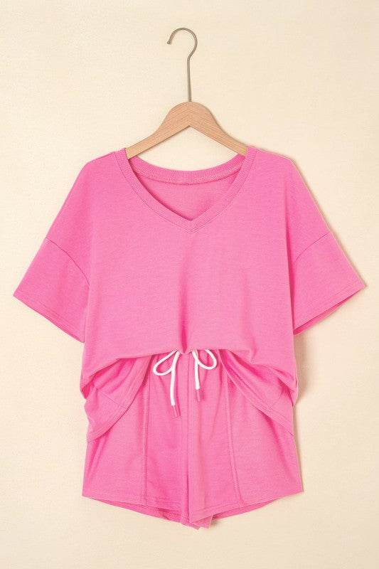 Avery Top and Patchwork Drawstring Shorts Set