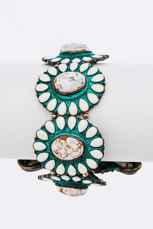 Genuine Stone Statement Stretch Bracelet