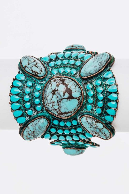 Genuine Stone Statement Stretch Bracelet