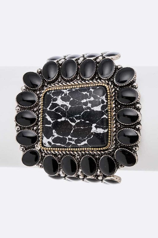 Genuine Stone Statemetn Stretch Bracelet