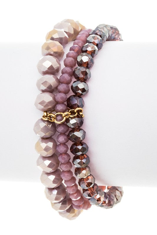 Mix Beads Layered Stretch Bracelet Set