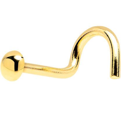 Solid 14K Yellow Gold Dome Nose Ring