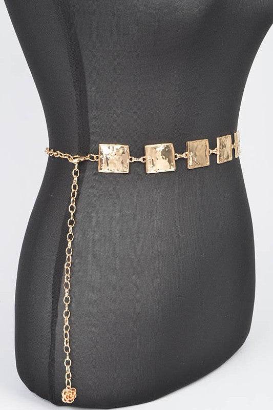 Plus Size Square Plate Iconic Chain Belt