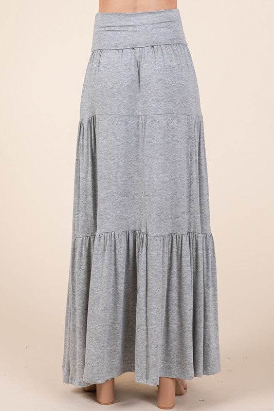 Solid Tiered Ruffle Skirt