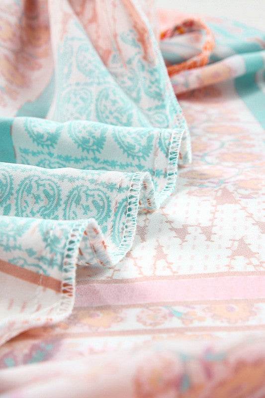 Patchwork mint coral long sundress