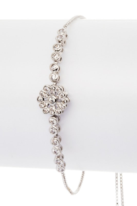 CZ Flower Dainty String Bracelet