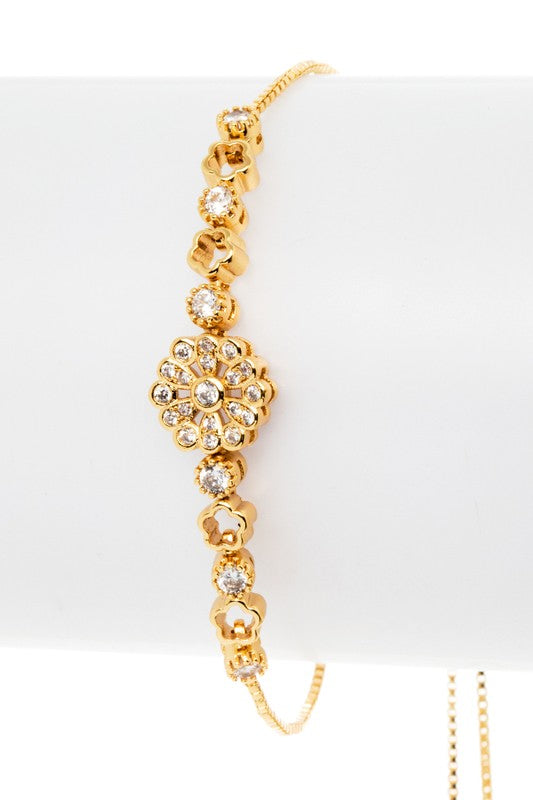 CZ Flower Dainty String Bracelet