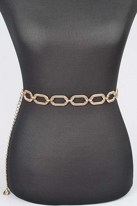 Textured Chain Link Fashion Chain Belt