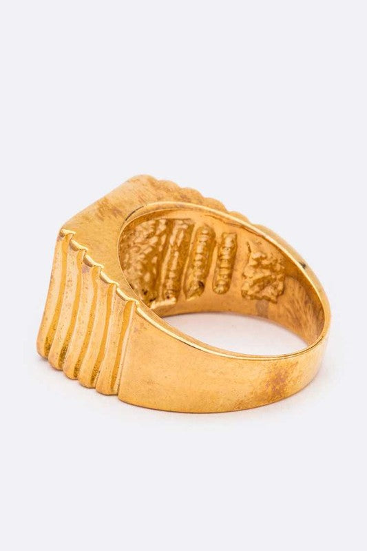 CZ Stone Ionic Gold ring