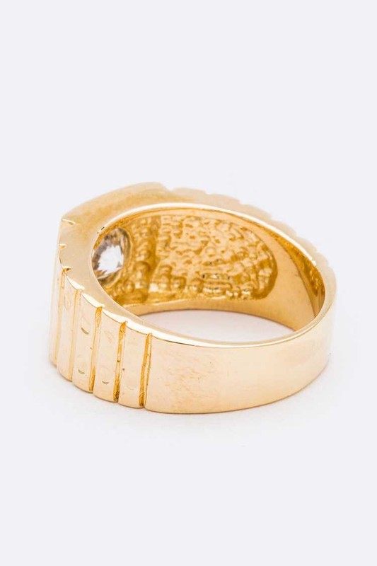 Vintage Inspired CZ Gold Ring