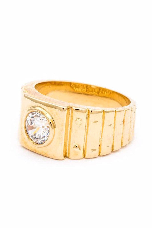 Vintage Inspired CZ Gold Ring