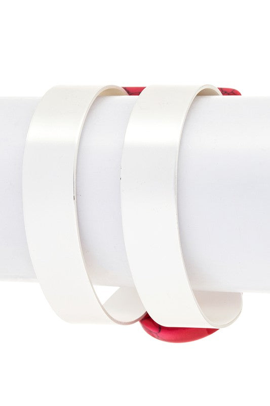 Adjustable Oversize Stone Open Cuff