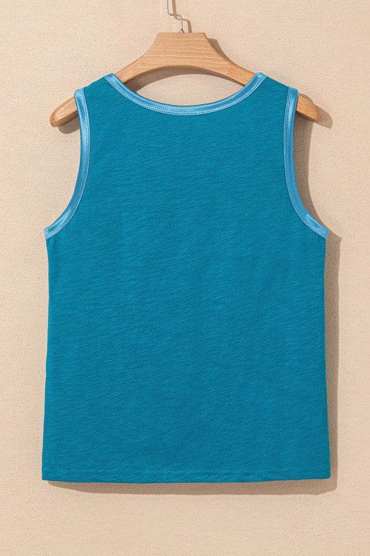 Skyla Metallic Sheen Tank Top