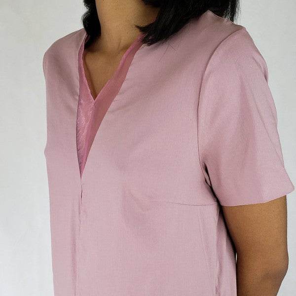 Maxi dress long side slits deep v neck with pocket