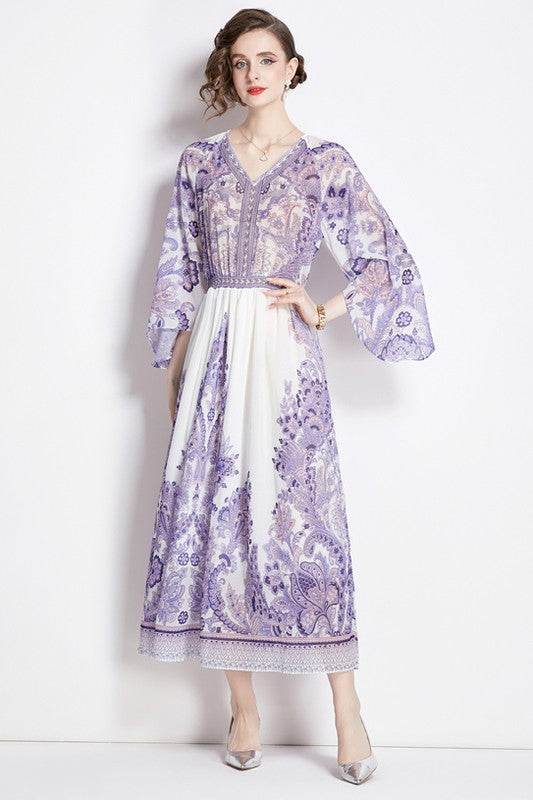 WOMEN FASHION CHIFFON MAXI DRESS