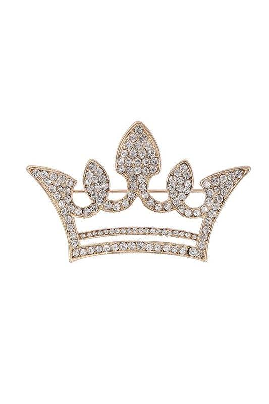 Rhinestone Crown Brooch