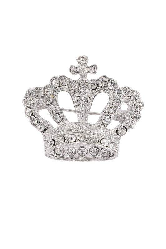 Rhinestone Crown Brooch