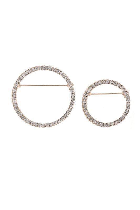 Rhinestone Circle Brooch