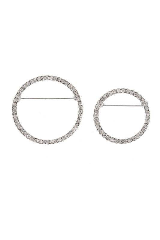 Rhinestone Circle Brooch