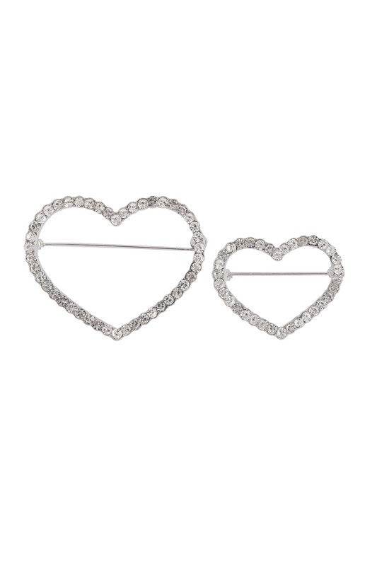Rhinestone Heart Brooch