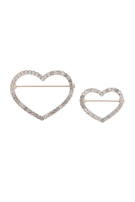 Rhinestone Heart Brooch