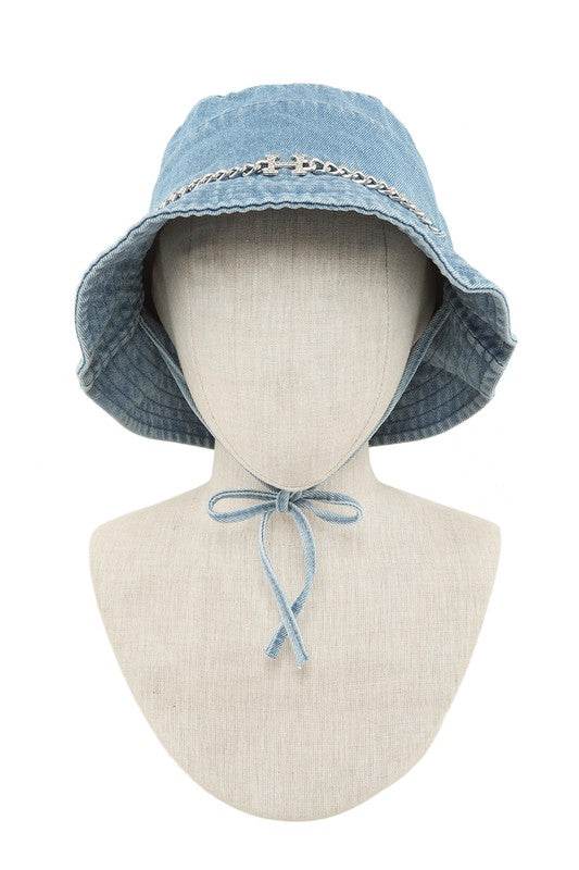 H Metal Accent Bucket Hat