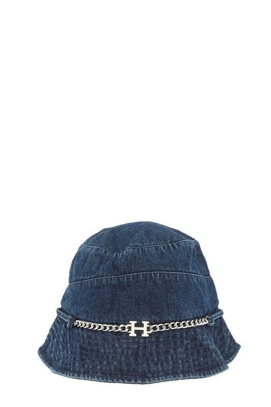 H Metal Accent Bucket Hat