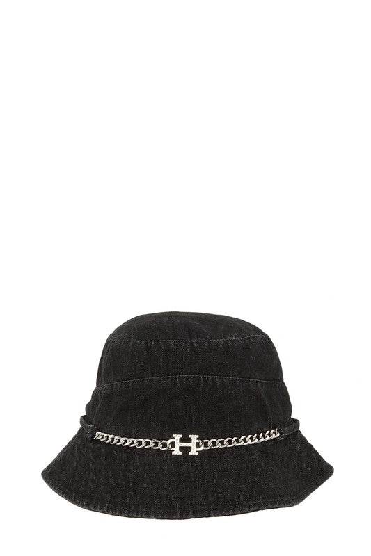 H Metal Accent Bucket Hat