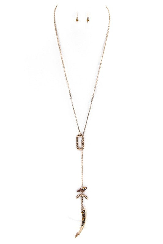 Iconic Druzy Horn Drop Necklace Set