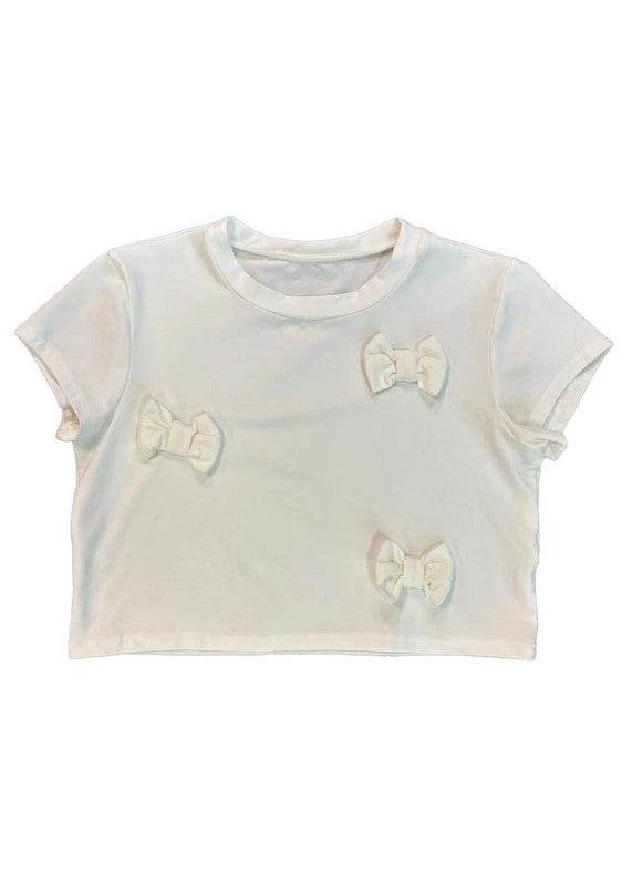 Cropped bow tee